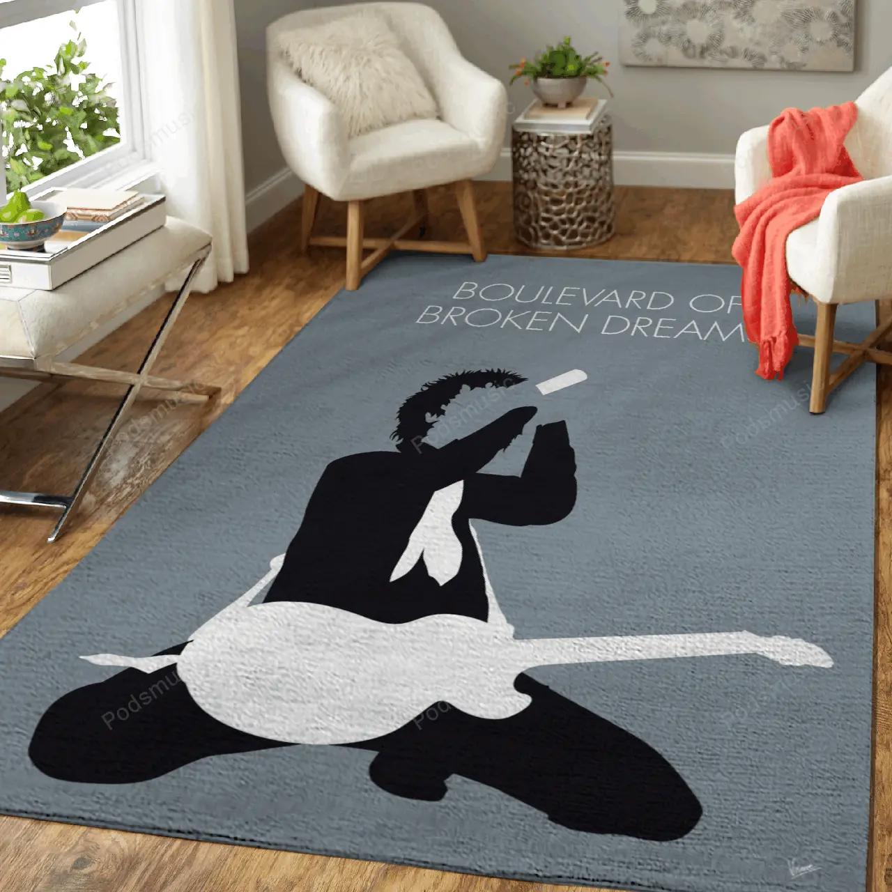 No117 my green day minimal music artwork minimal music artworks art for fans area rug living room carpet rug regtangle decor home decor Rectangle Rug