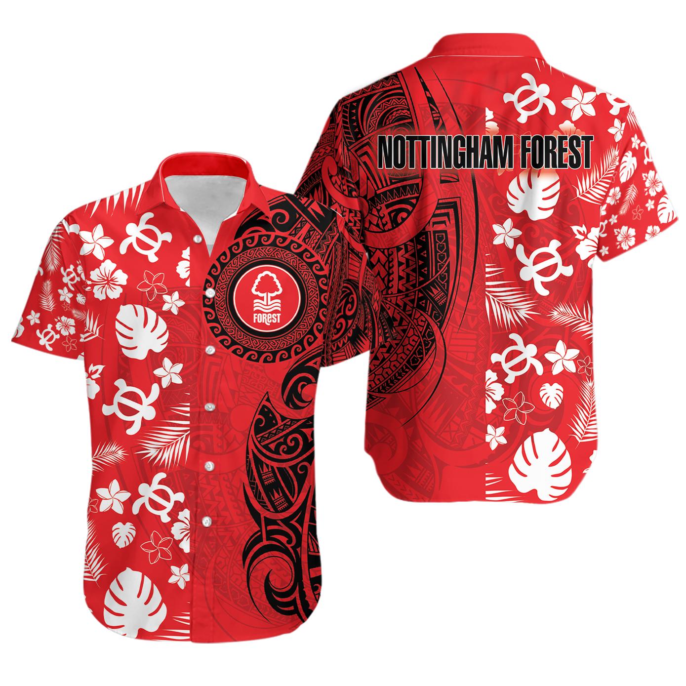 Nottingham forest fc red style hawaiian shirt Hawaii Shirt Shorts & Flip Flops