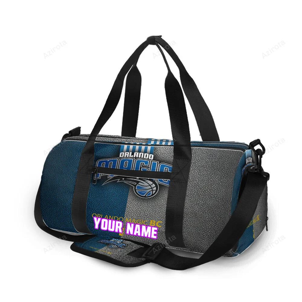 Orlando magic blue gray leather personalized name travel bag gym bag 1063 Travel Bag