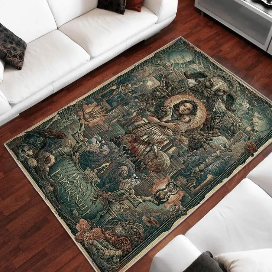 Pan labyrinth area rug living room rug home decor home decor bedroom Rectangle Rug