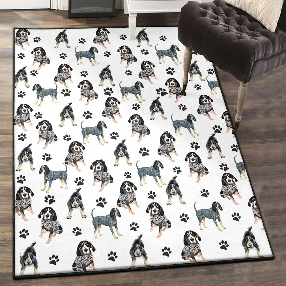 Paws print indoor outdoor rugs, bluetick coonhound paw rug Rectangle Rug
