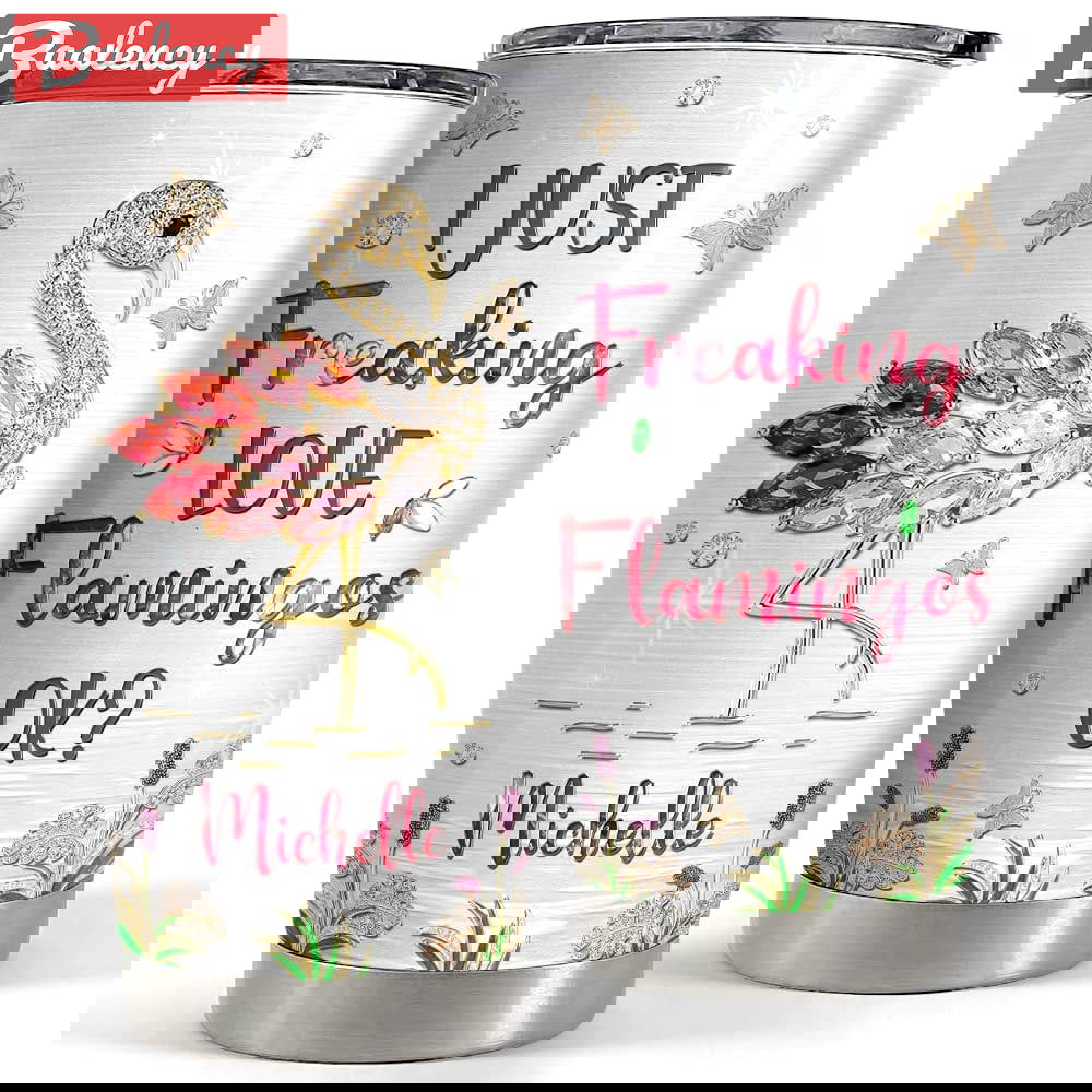Personalized flamingo tumbler pink flamingo jewelry for animal lover Personalized Tumbler