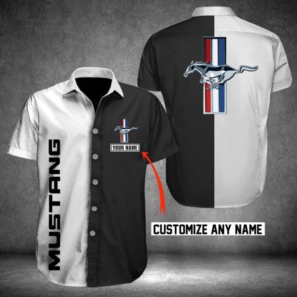 Personalized ford mustang logo hawaiian shirt maria Hawaii Shirt Shorts & Flip Flops