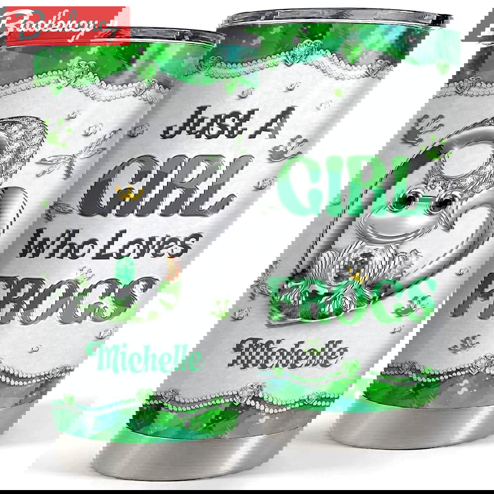 Personalized frog tumbler jewelry style girl loves frogs best gift Personalized Tumbler