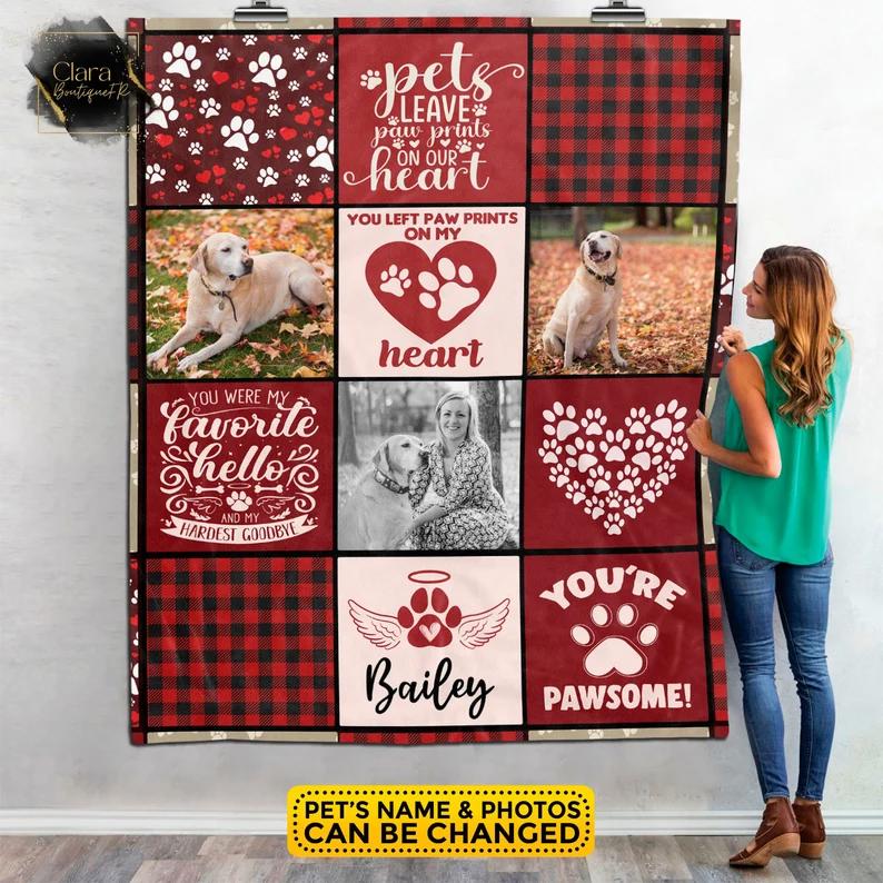 Personalized gifts pet dog memorial in loving memory of loss dog fleece blanket, mink sherpa blanket, dog lover gift, pet lover gift Quilt Blanket
