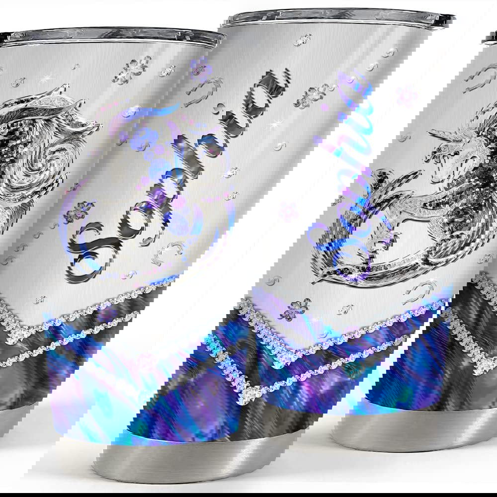 Personalized hologram unicorn tumbler jewelry style for animal lover Personalized Tumbler
