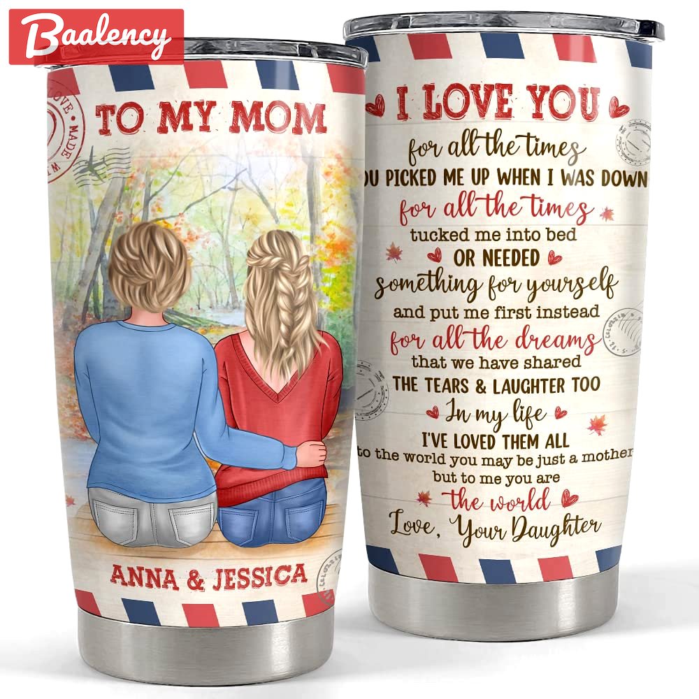Personalized mom tumbler letter to my mom i love you gift for mama Personalized Tumbler
