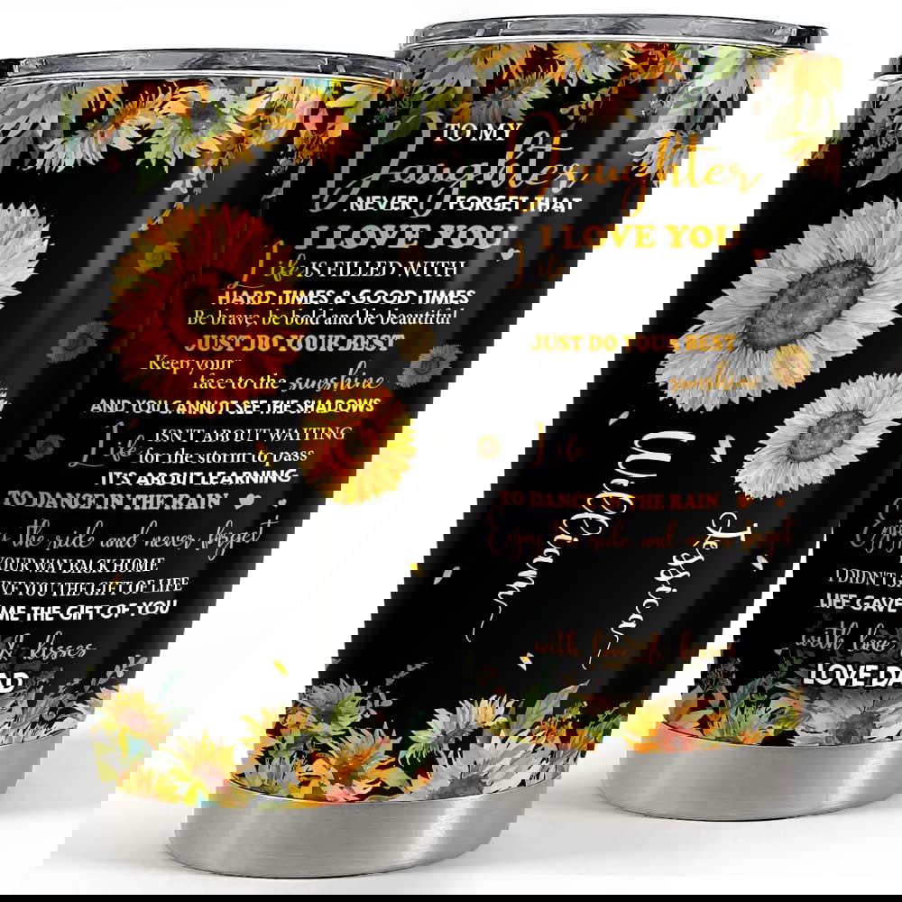 Personalized sunflower daughter tumbler gifts from mother father Personalized Tumbler