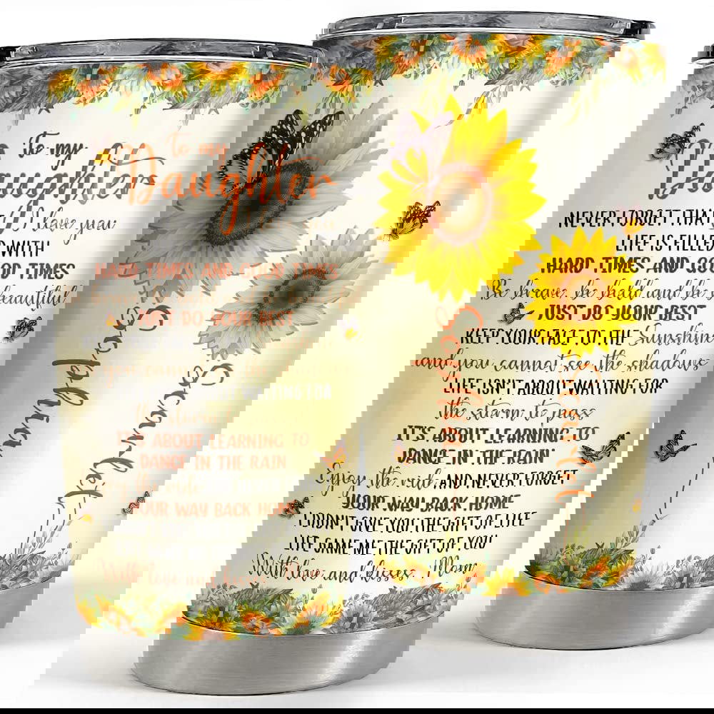 Personalized sunflower tumbler daughter and mother for family gift Personalized Tumbler