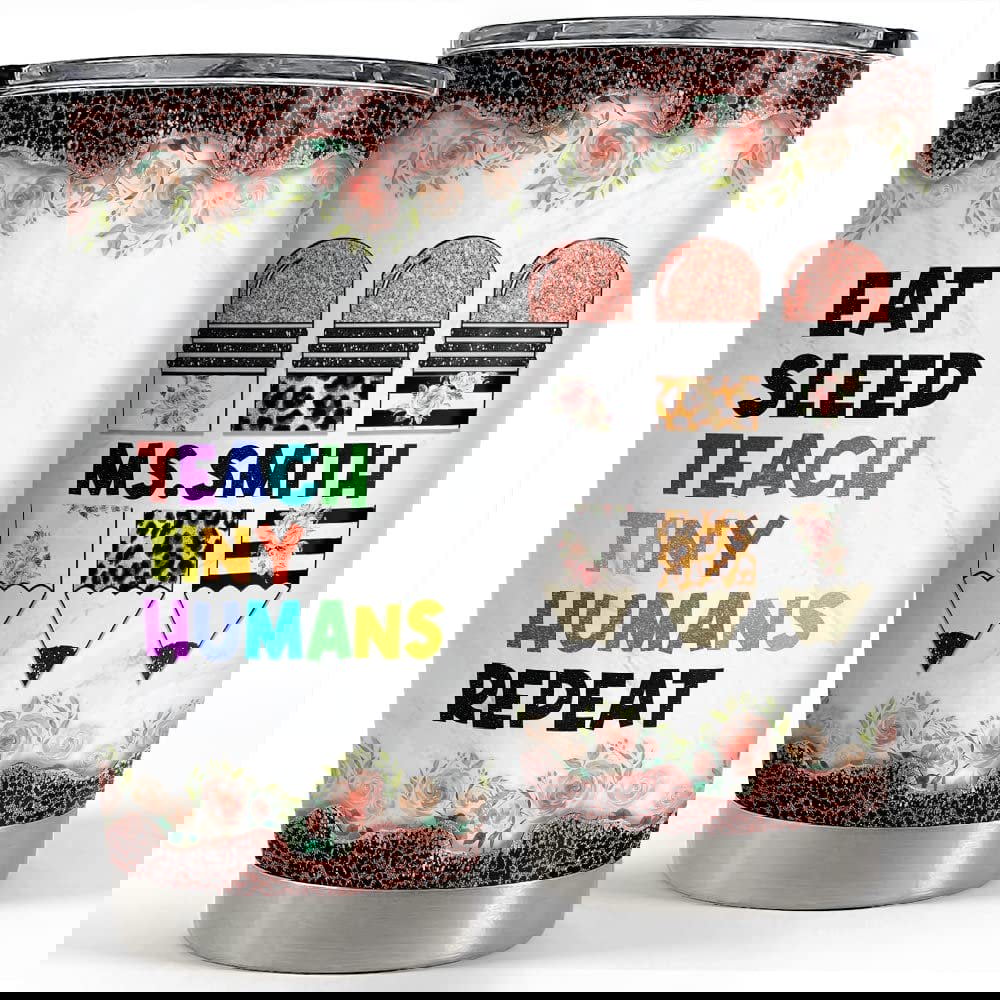 Personalized teacher tumbler tiny human funny art for teacher Personalized Tumbler