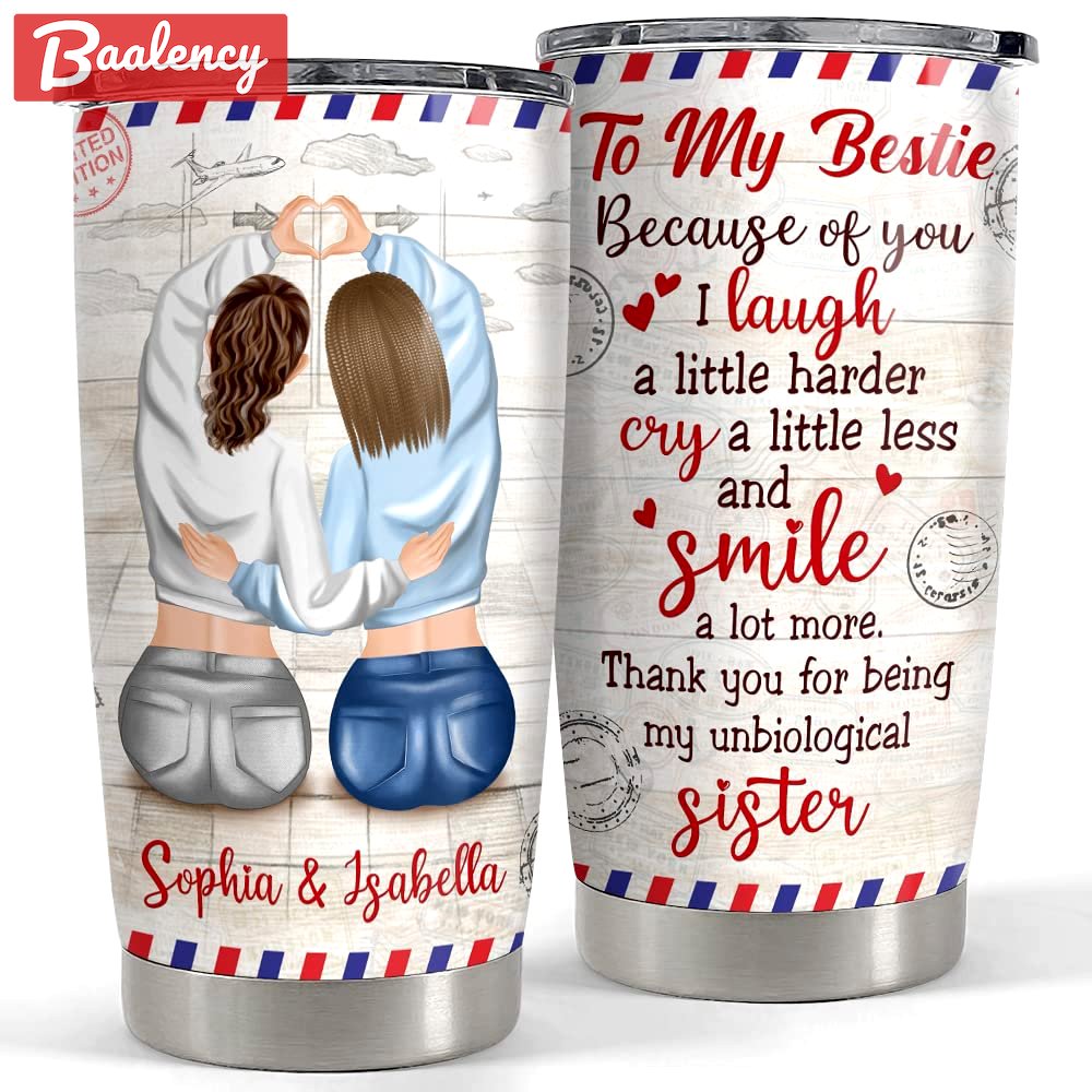 Personalized tumbler letter to my bestie custom clothes for bestie Personalized Tumbler