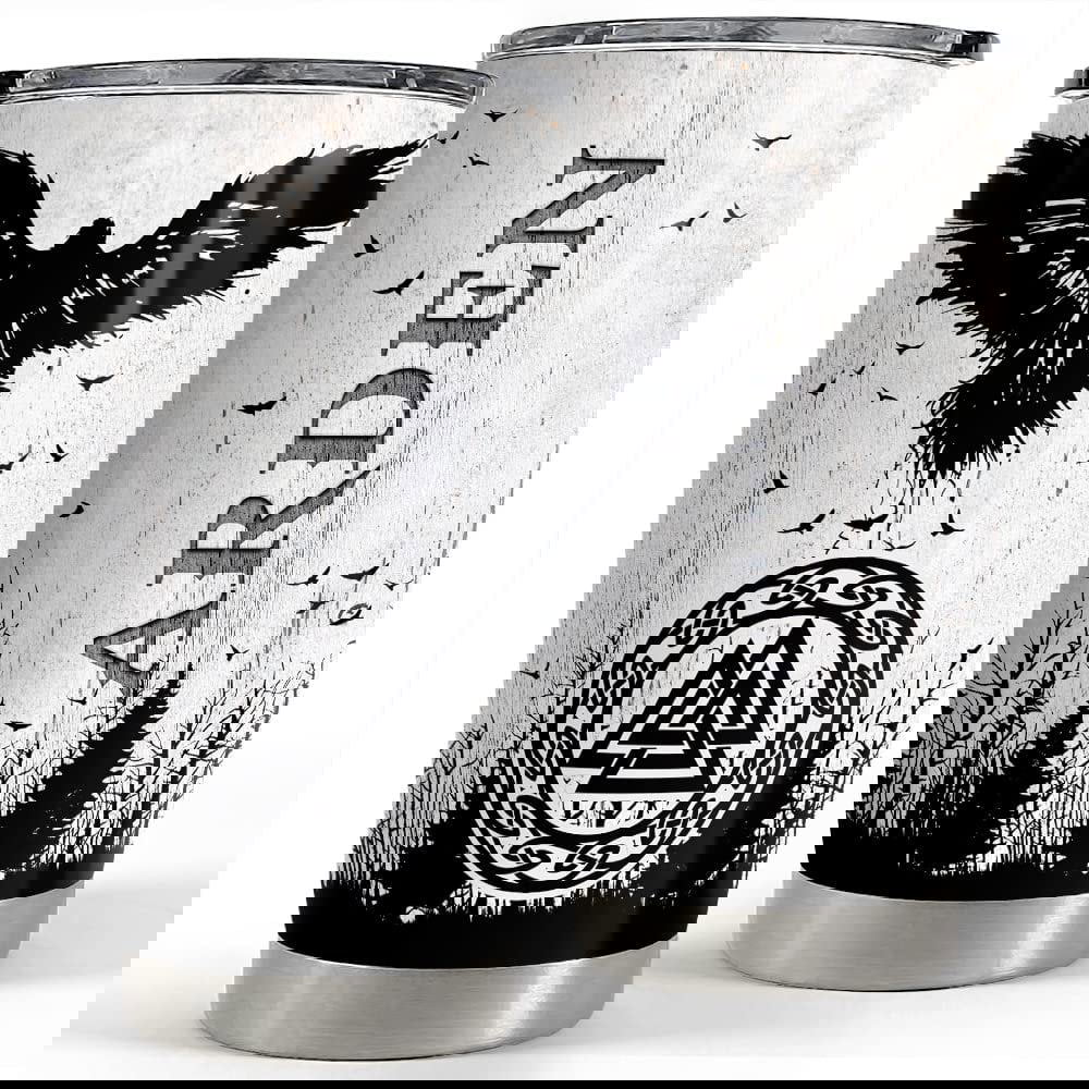 Personalized viking tumbler raven celtic for viking lover men dad son Personalized Tumbler