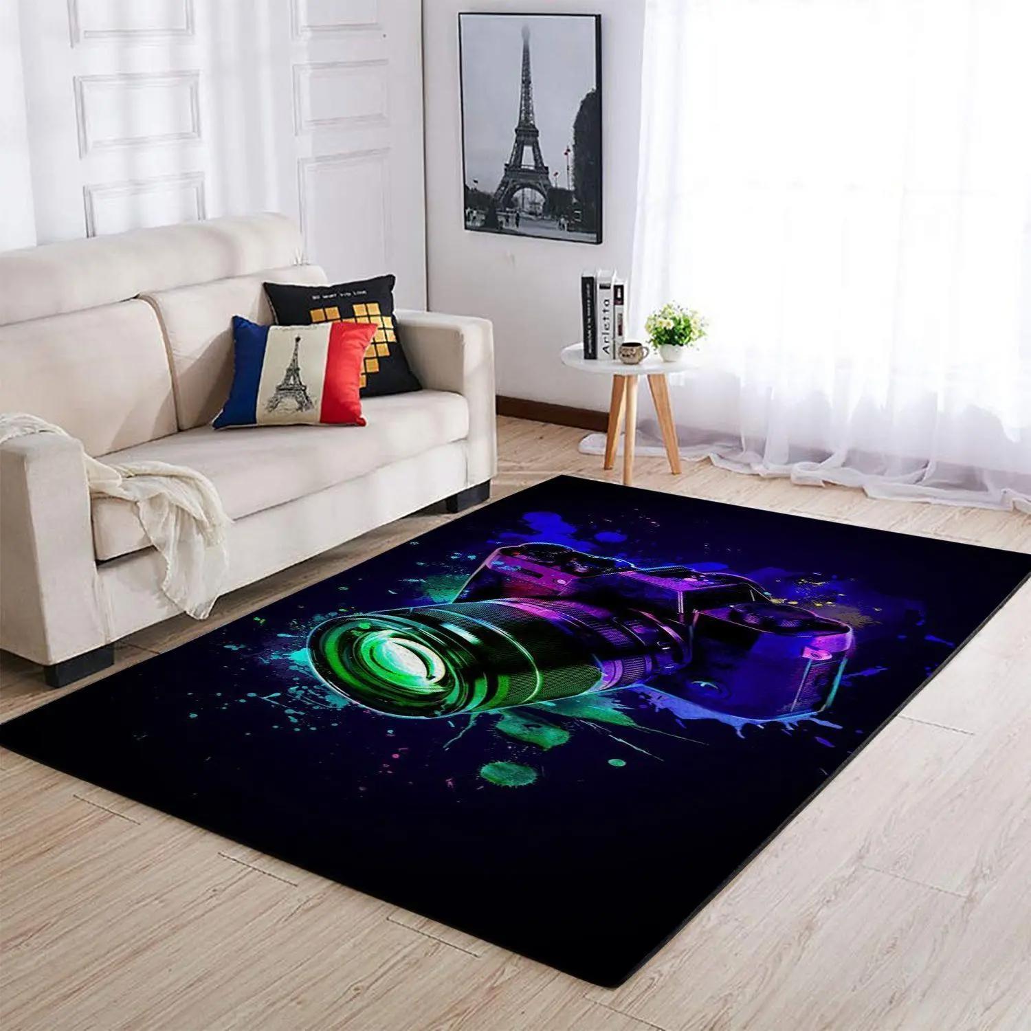 Photography lover: camera artwork area rug ofd 190926 area rug living room carpet rug regtangle carpet floor decor home decor Rectangle Rug