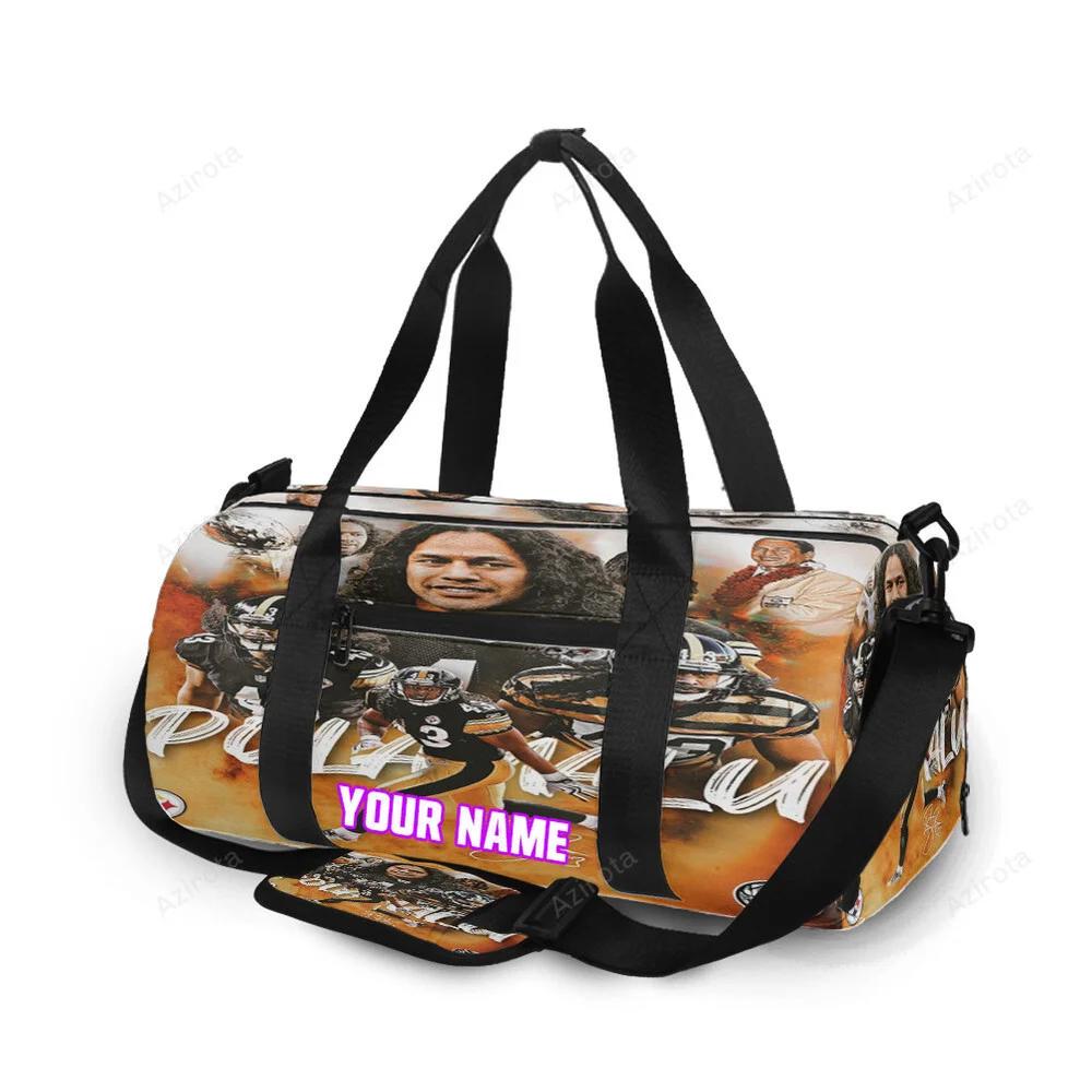 Pittsburgh steelers troy polamalu no43 m5 personalized name travel bag gym bag 517 Travel Bag