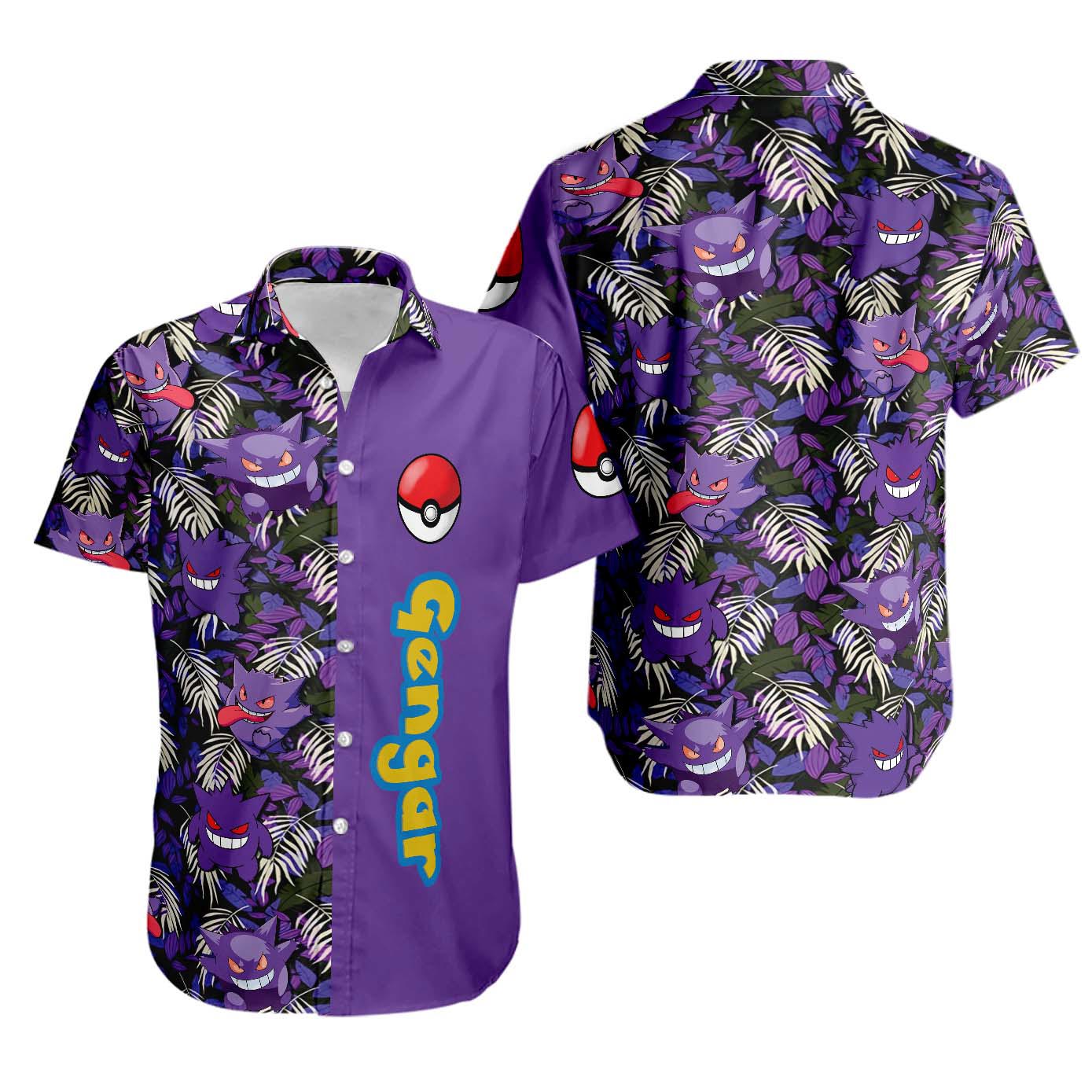 Pkm gengar hawaiian shirt Hawaii Shirt Shorts & Flip Flops