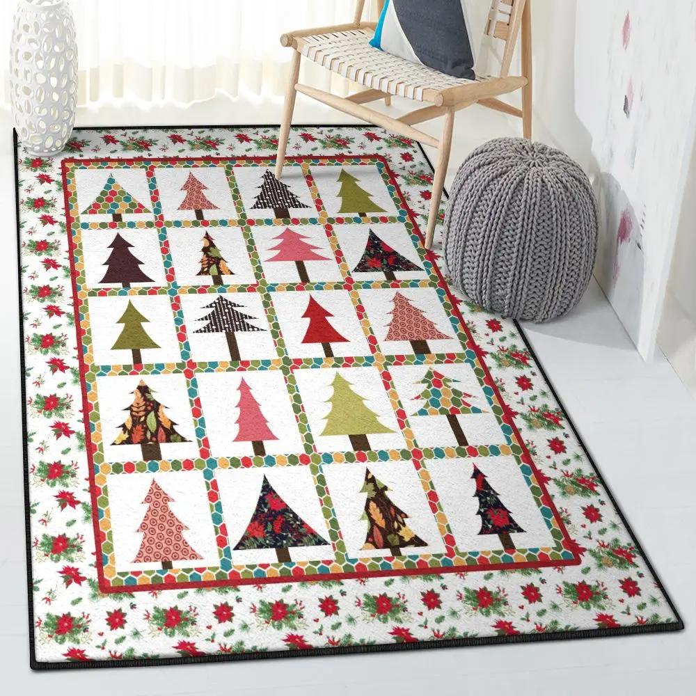 Plants lover gift carpets for living room, christmas tree rug Rectangle Rug
