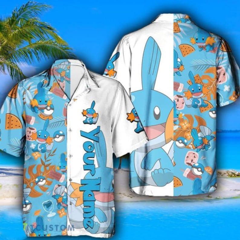 Pokemon mudkip hawaiian shirt Hawaii Shirt Shorts & Flip Flops