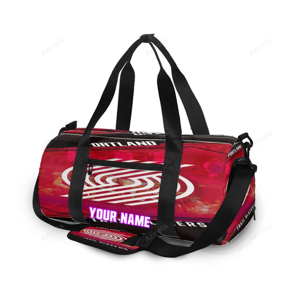 Portland trail blazers white players red personalized name travel bag gym bag 2327 Travel Bag