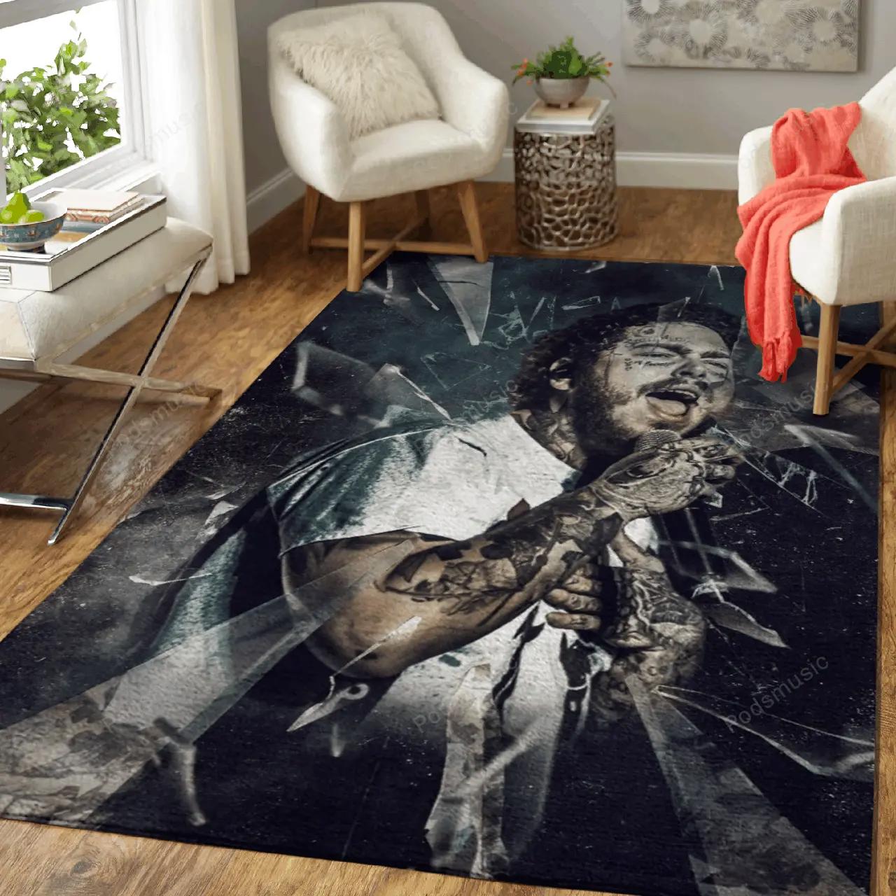 Post malone rap music art for fans area rug living room carpet rug regtangle carpet floor decor home decor Rectangle Rug