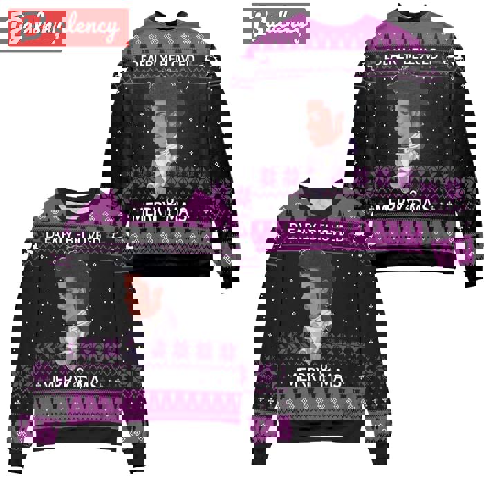 Prince dearly beloved merry christmas ugly christmas sweater ? black purple Christmas Ugly Sweater