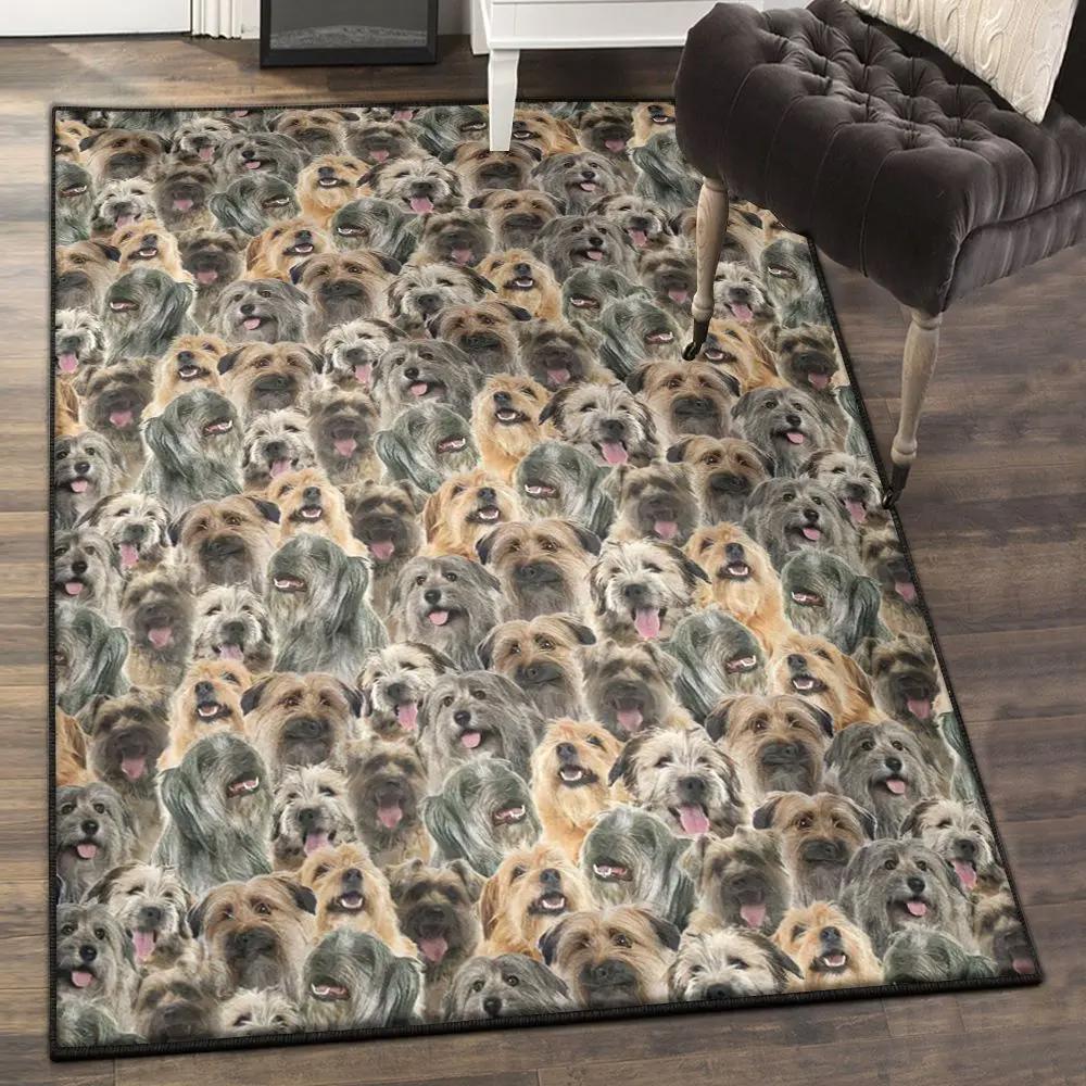 Pyrenean shepherd puppy area rugs for living room, pyrenean shepherd full face rug Rectangle Rug