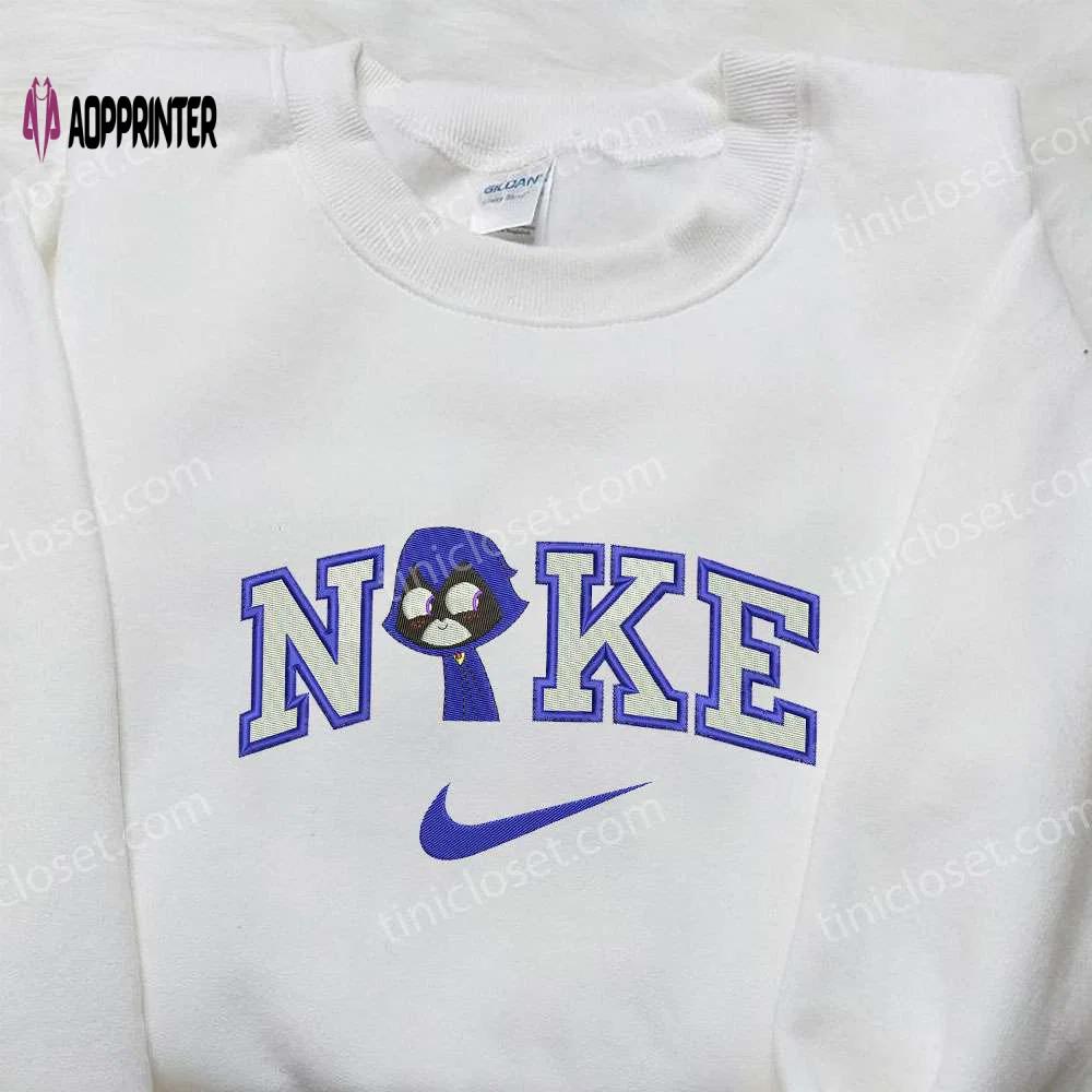 Raven x nike embroidered sweatshirt – teen titans go cartoon & nike inspired shirt Embroidered Shirt