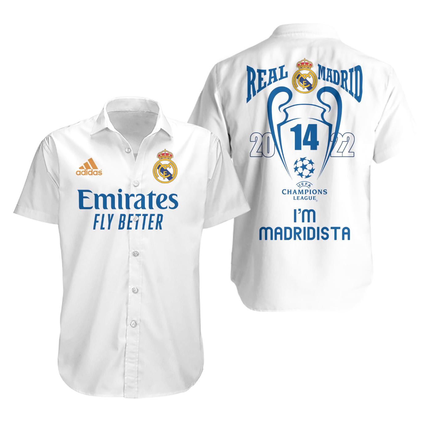 Real madrid im a madridista white hawaiian shirt Hawaii Shirt Shorts & Flip Flops
