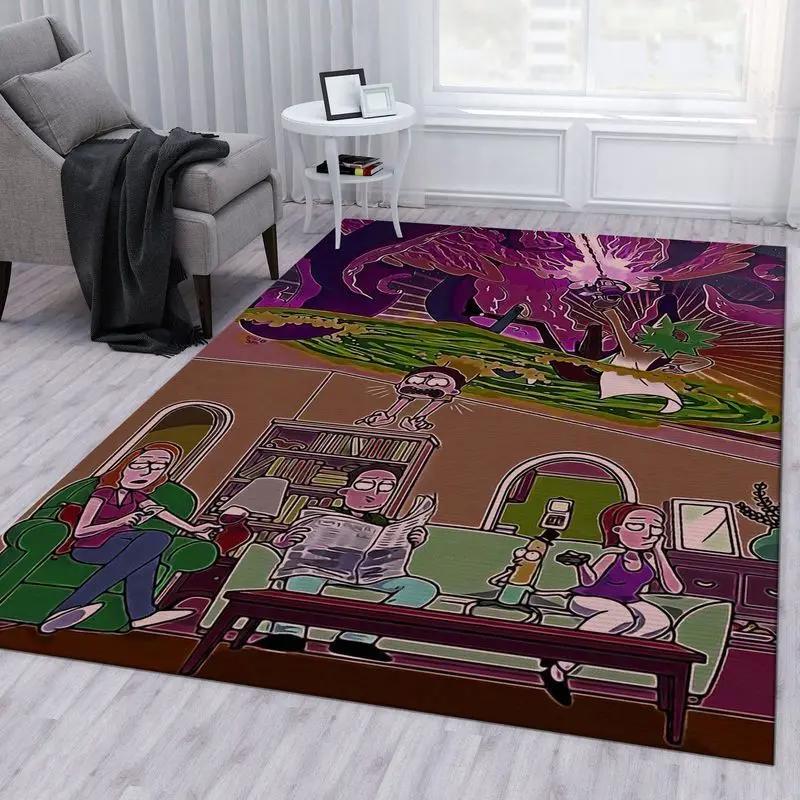 Rick and morty 117 area rug living room and bed room rug rug regtangle carpet floor decor home decor Rectangle Rug
