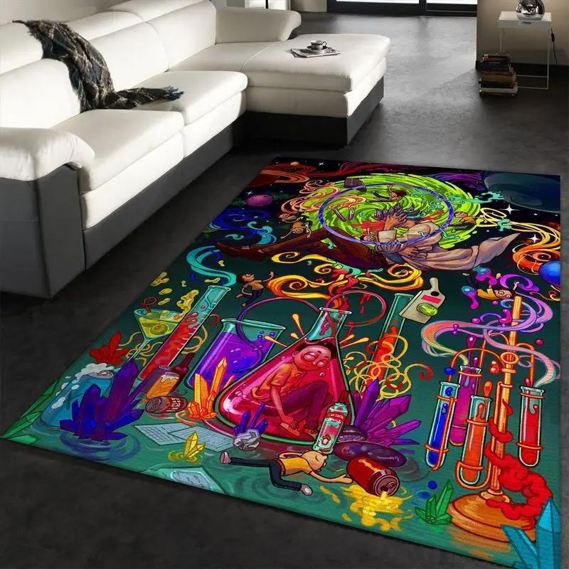 Rick and morty 12 area rug living room and bed room rug rug regtangle carpet floor decor home decor Rectangle Rug
