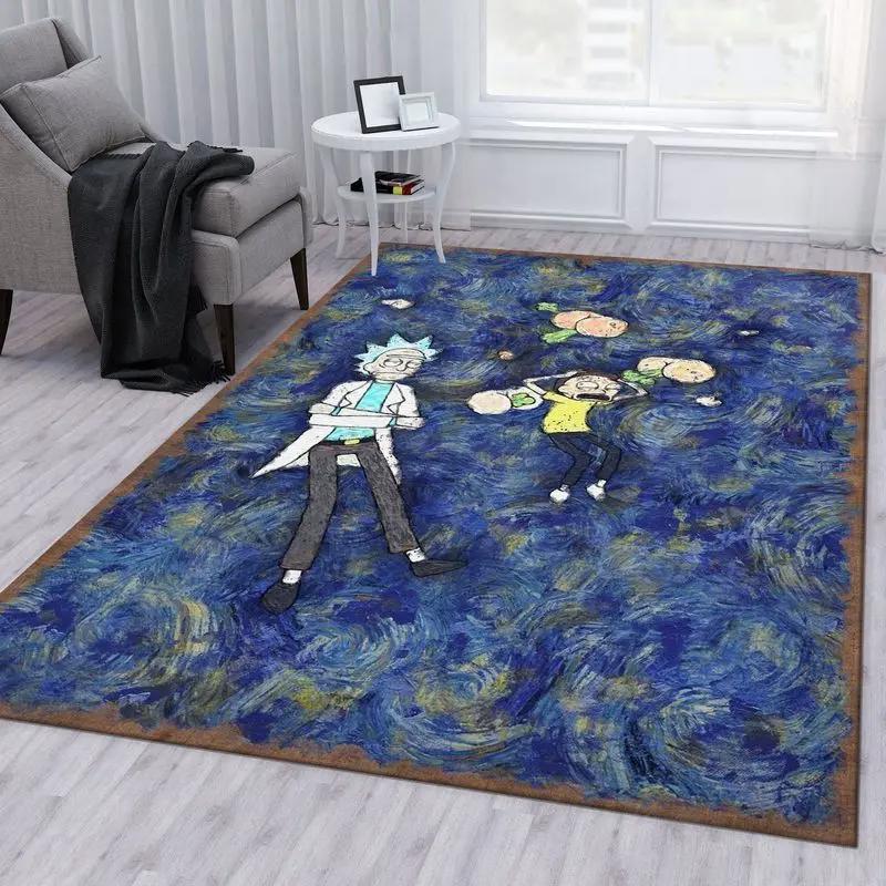 Rick and morty 43 area rug living room and bed room rug rug regtangle carpet floor decor home decor Rectangle Rug