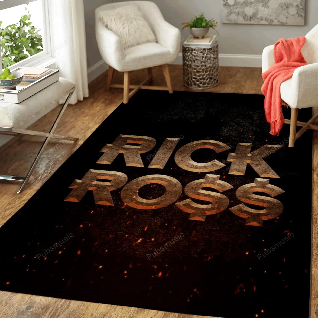 Rick ross sign music symbols art for fans area rug living room carpet rug regtangle carpet floor decor home decor Rectangle Rug