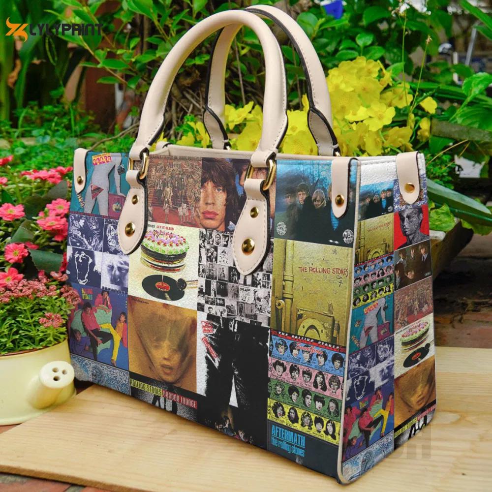 Rock in style: rolling stones band leather hand bag gift for women’s day gift for women s day ch 145 Women Leather Hand Bag
