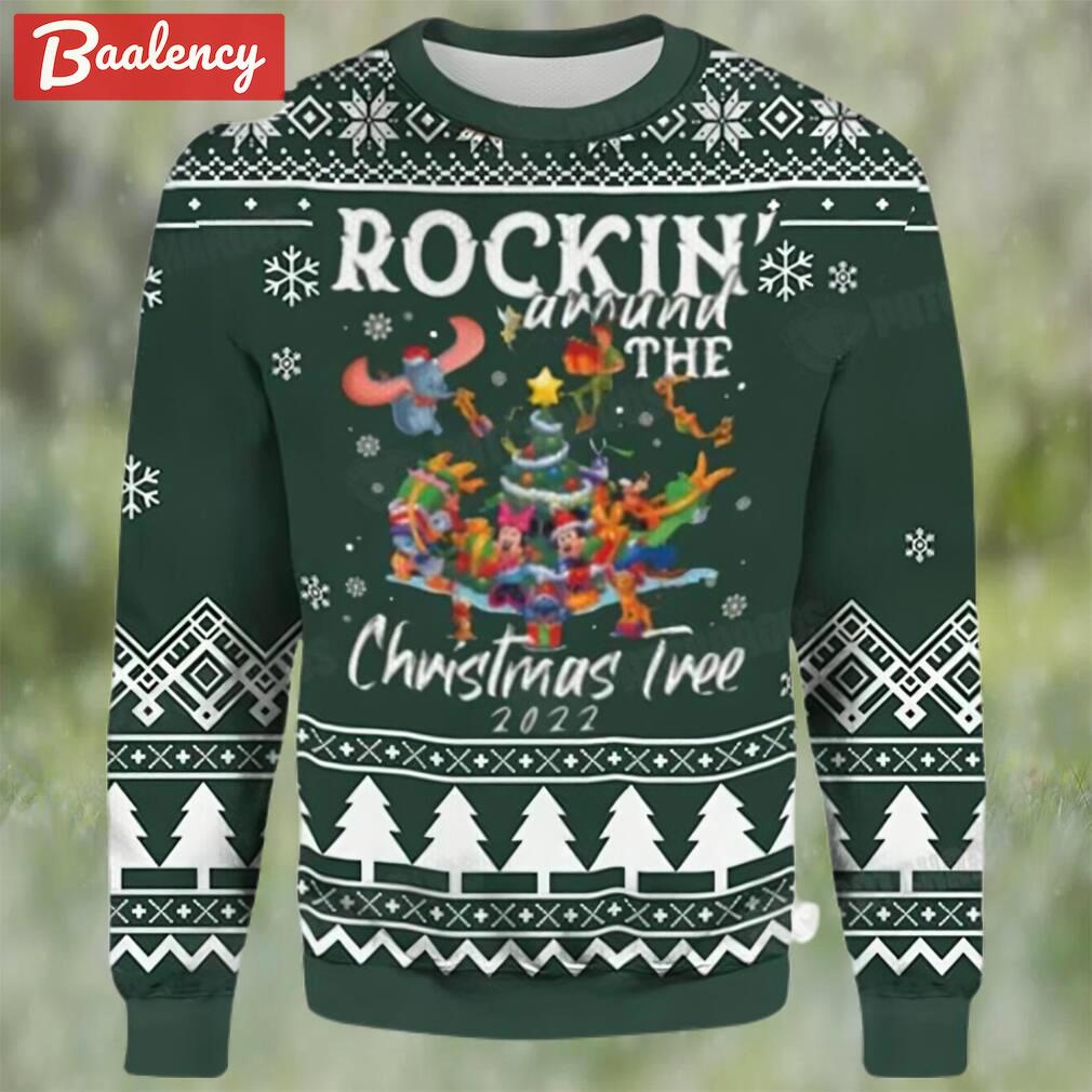 Rockin around the christmas tree mickey ugly xmas sweater gift for disney fan Christmas Ugly Sweater