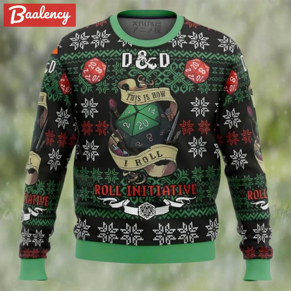 Roll initiative dungeons & dragons ugly christmas sweater Christmas Ugly Sweater