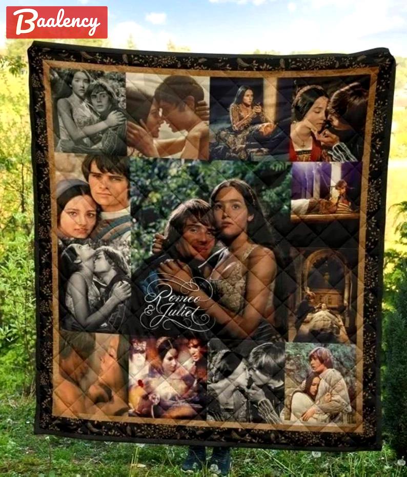 Romeo and juliet fleece blanket, romeo juliet blanket, valentine day gifts, birthday gifts, christmas gifts, gifts for her for him Quilt Blanket