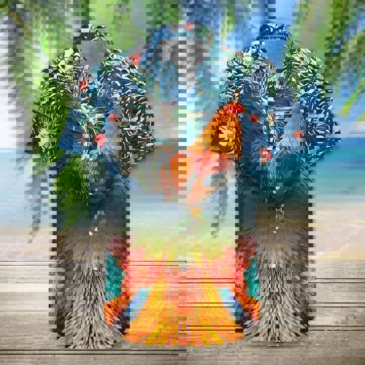 Rooster hawaiian shirt Hawaii Shirt Shorts & Flip Flops