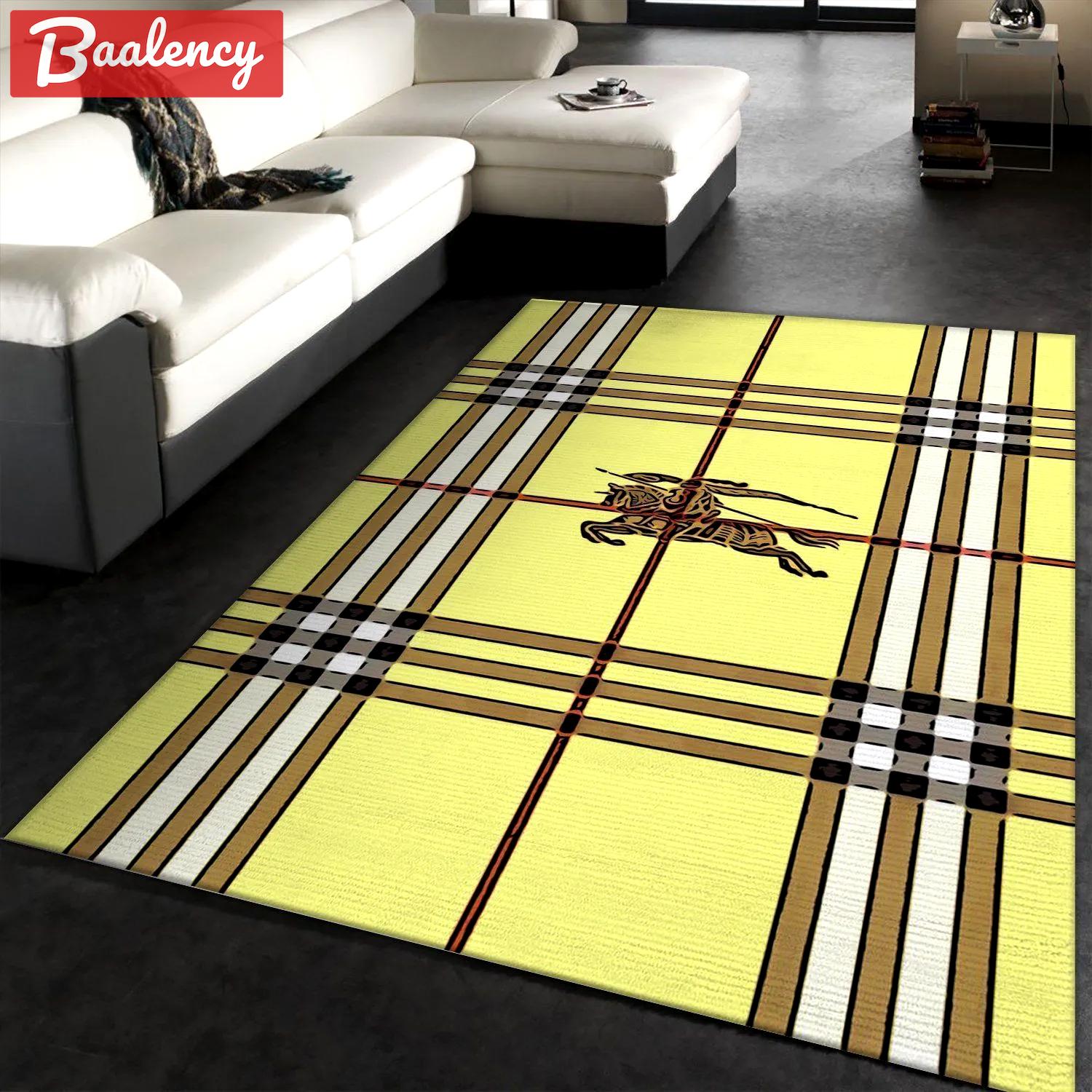 Rugs in living room and bedroom - Burberry yellow logo luxury brand area rug carpet living room rug floor mats keep warm in winter Rectangle Rug