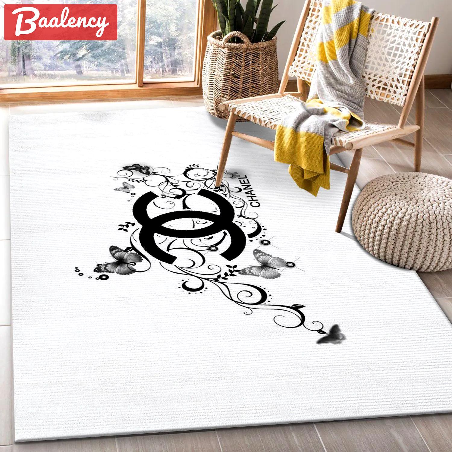 Rugs in living room and bedroom - Chanel area rug living room rug christmas gift floor mats keep warm in winter Rectangle Rug
