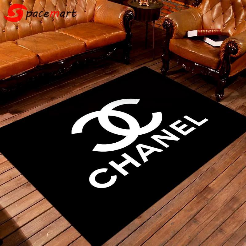 Rugs in living room and bedroom - Chanel inspired rugs black & white hypebeast living room carpet large - rugs Rectangle Rug