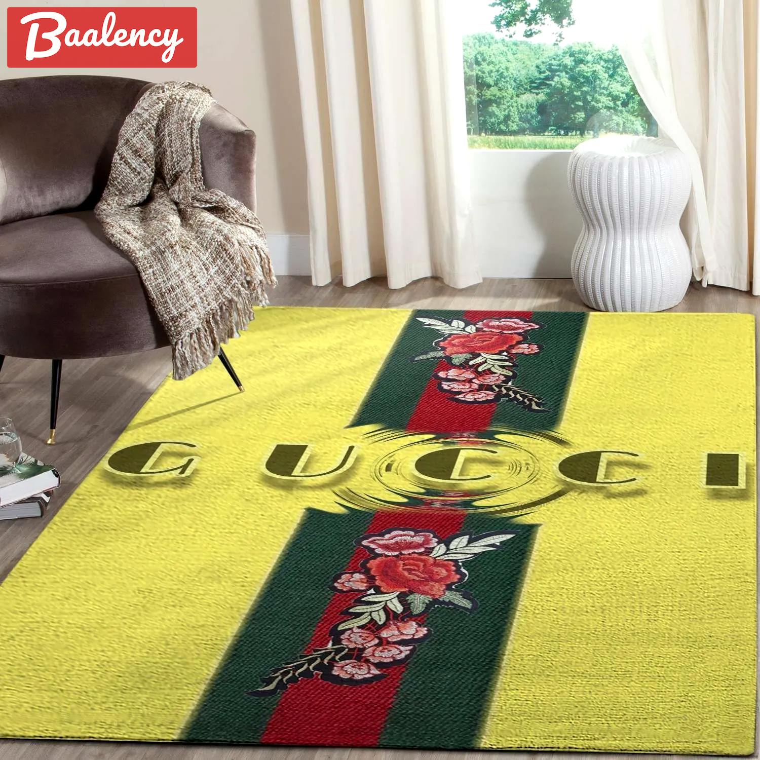 Rugs in living room and bedroom - Gucci yellow luxury area rug for living room bedroom carpet floor mats keep warm in winter mat Rectangle Rug