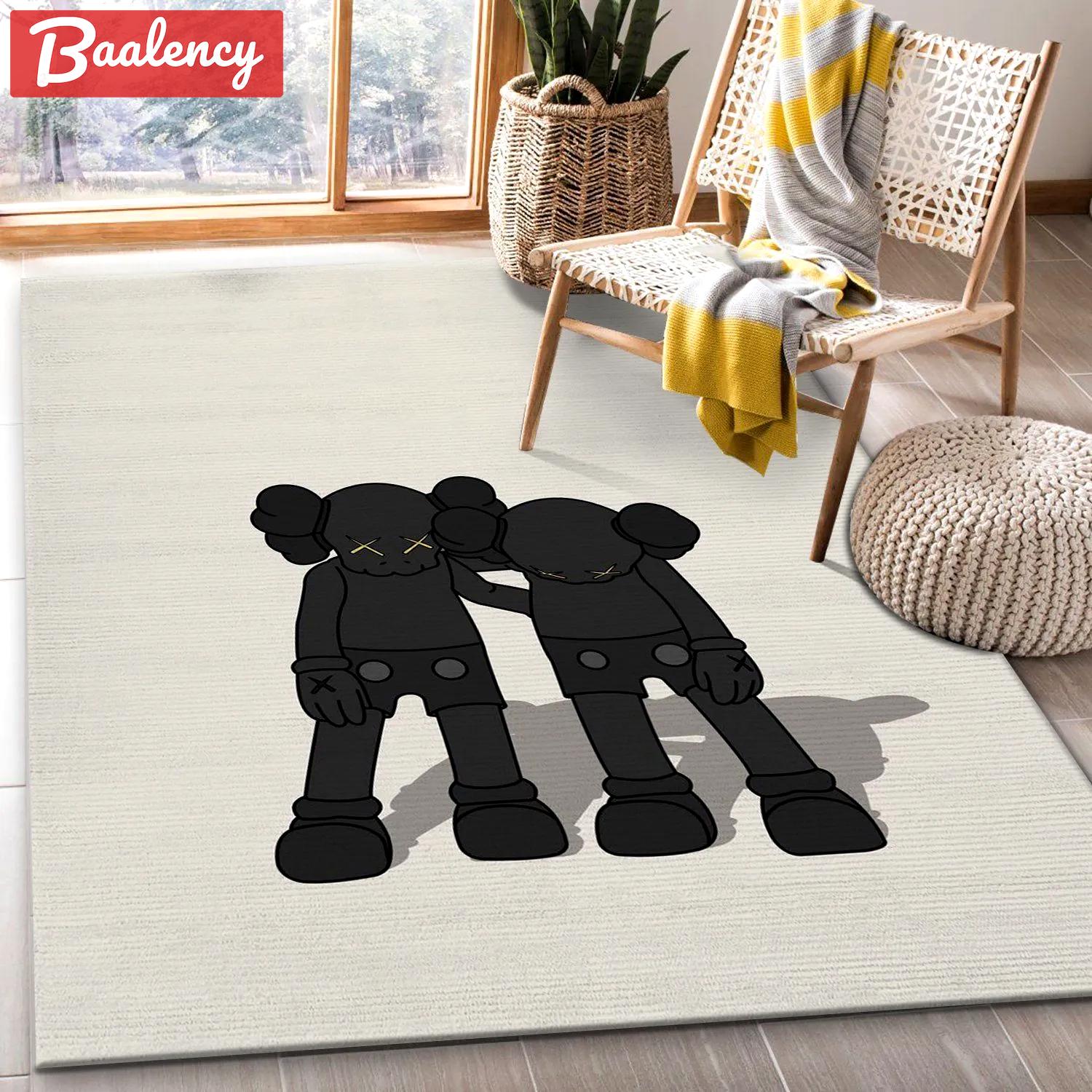 Rugs in living room and bedroom - Kaws along the way black area rug bedroom rug christmas gift floor mats keep warm in winter Rectangle Rug