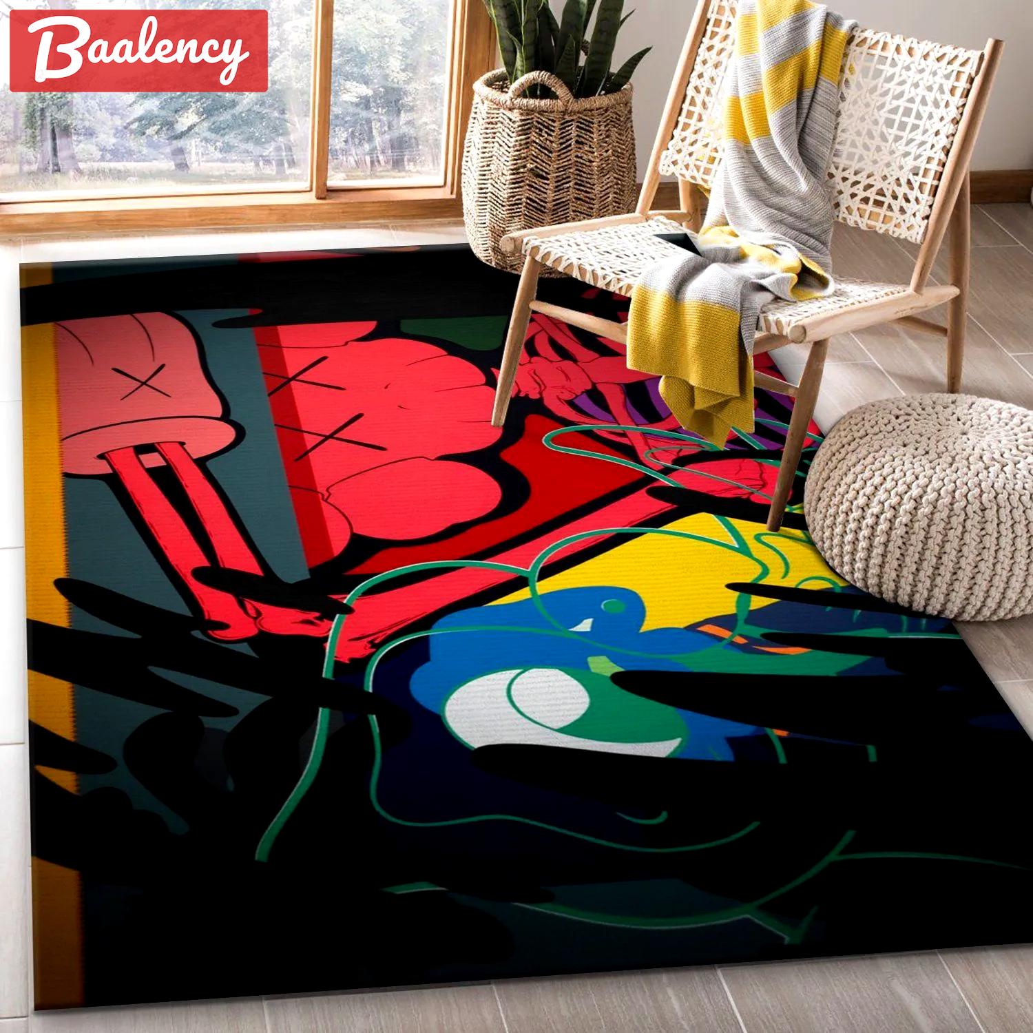 Rugs in living room and bedroom - Kaws area rug for christmas living room rug family gift us decor Rectangle Rug