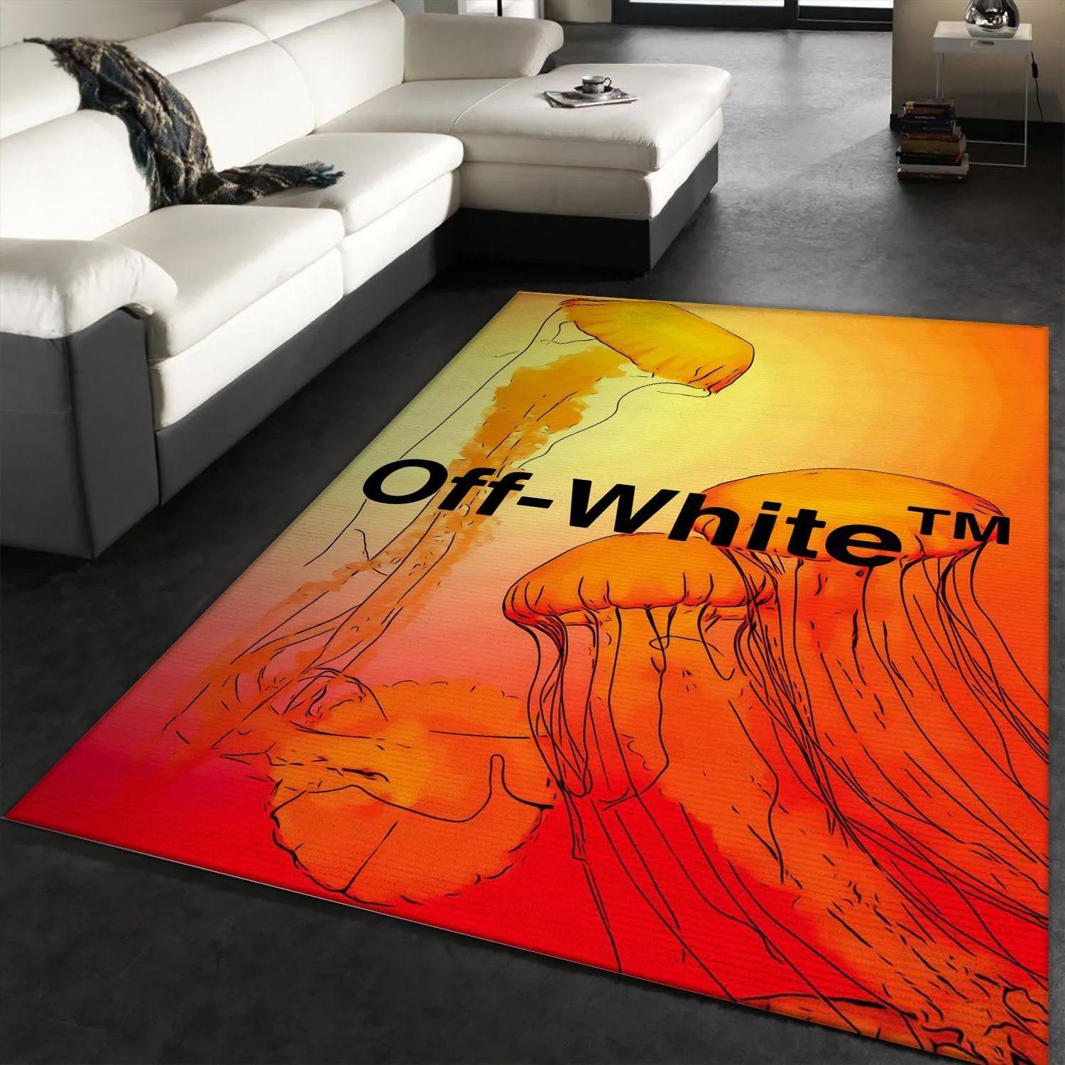 Rugs in living room and bedroom - Off-white design area rug fashion brand rug floor decor home decorations Rectangle Rug