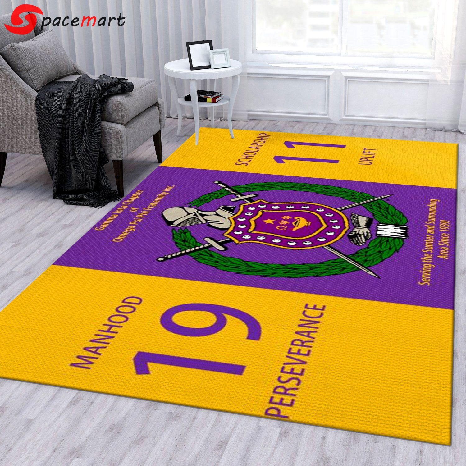 Rugs in living room and bedroom - Omega psi phi fraternity area rug living room rug floor decor home decor - rugs Rectangle Rug