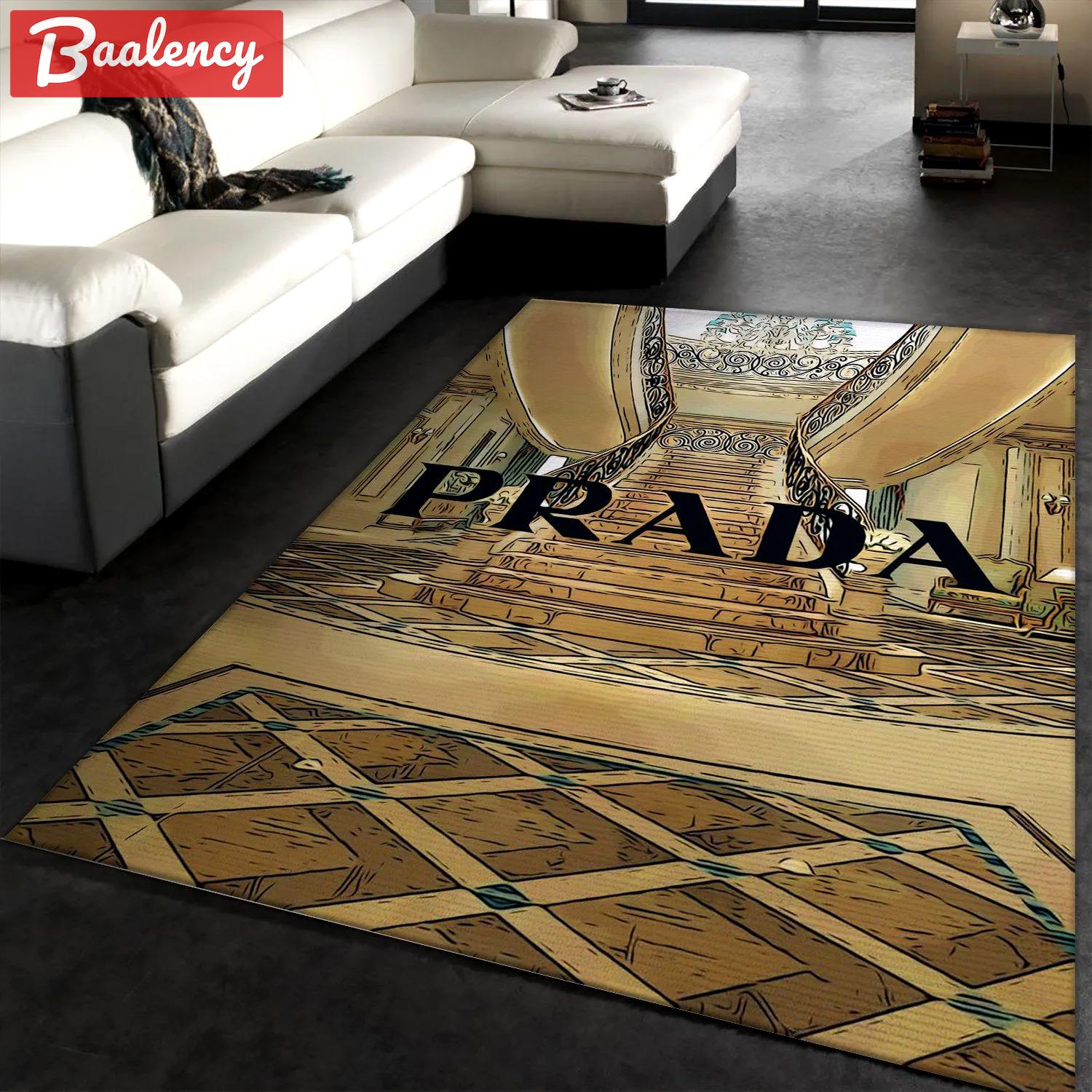 Rugs in living room and bedroom - Prada fashion area rug fashion brand rug floor decor home decorations Rectangle Rug