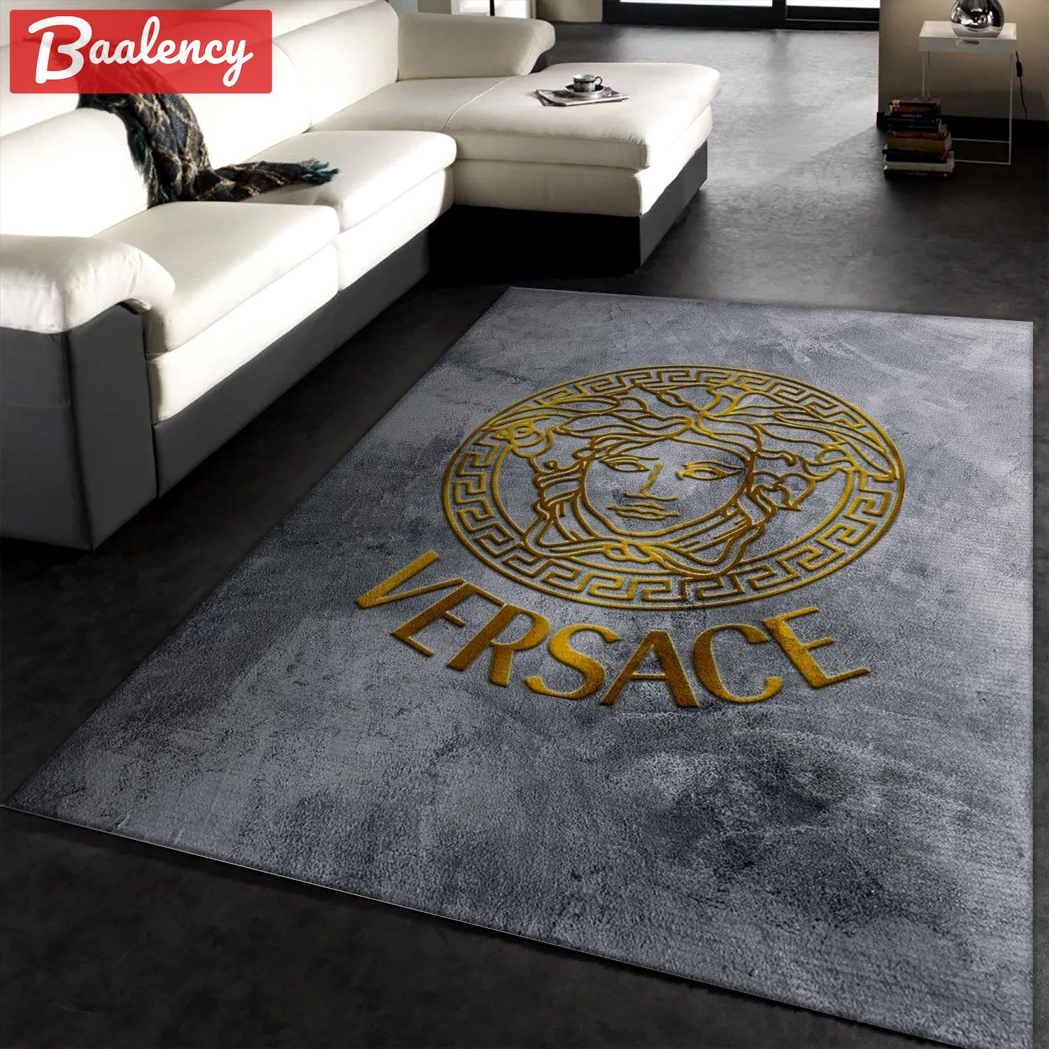 Rugs in living room and bedroom - Versace rectangle rug fashion brand rug christmas gift us decor Rectangle Rug