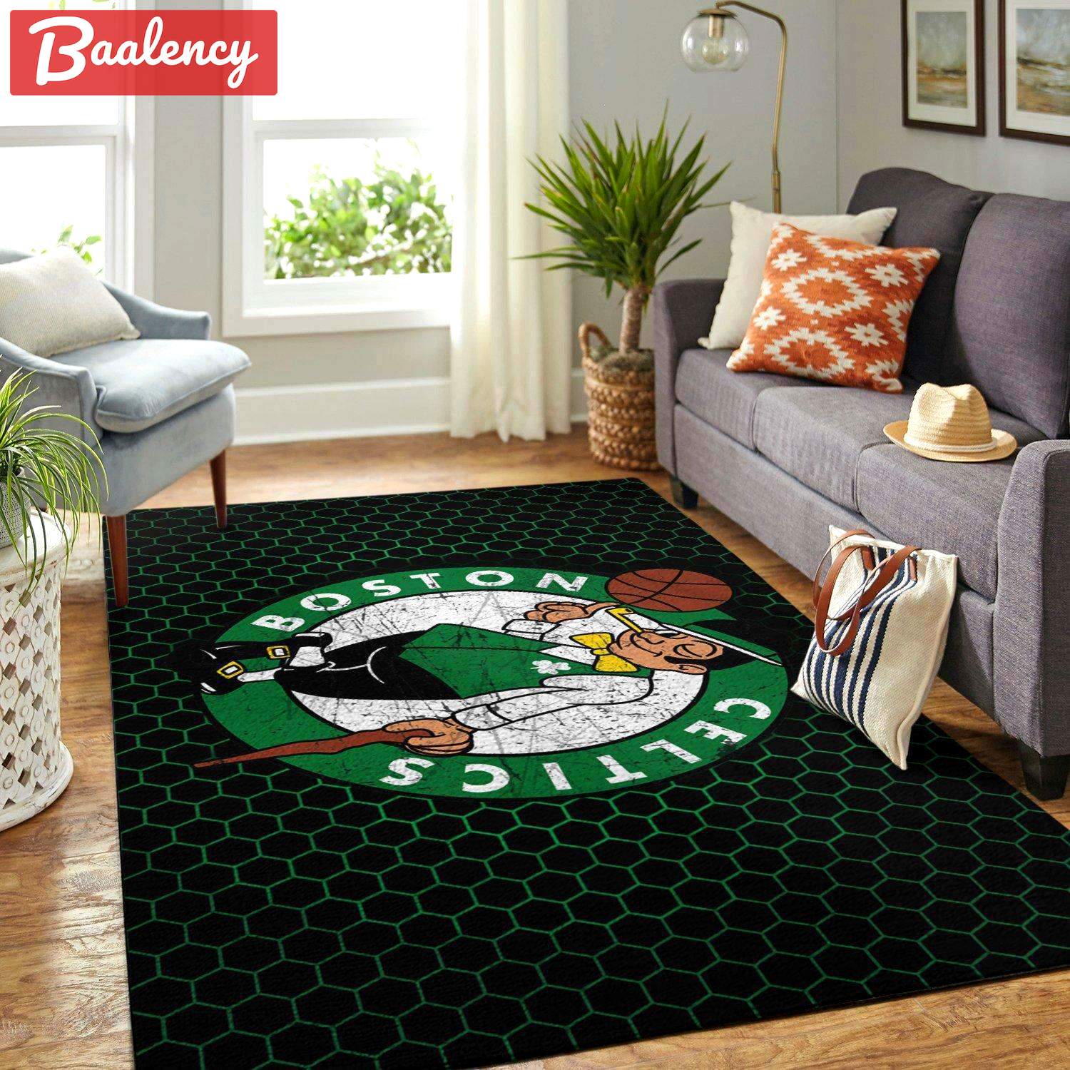 Rugs in living room and bedroom boston celtics nba area rugs living room carpet christmas gift floor decor Rectangle Rug