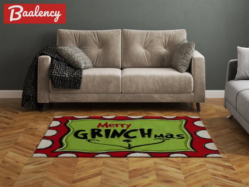 Rugs in living room and bedroom merry grinckmas rug - the grinck funny christmas rug - grinck christmas mat- grinck lover-s gift- funny christmas rug- grinck christmas gift Rectangle Rug