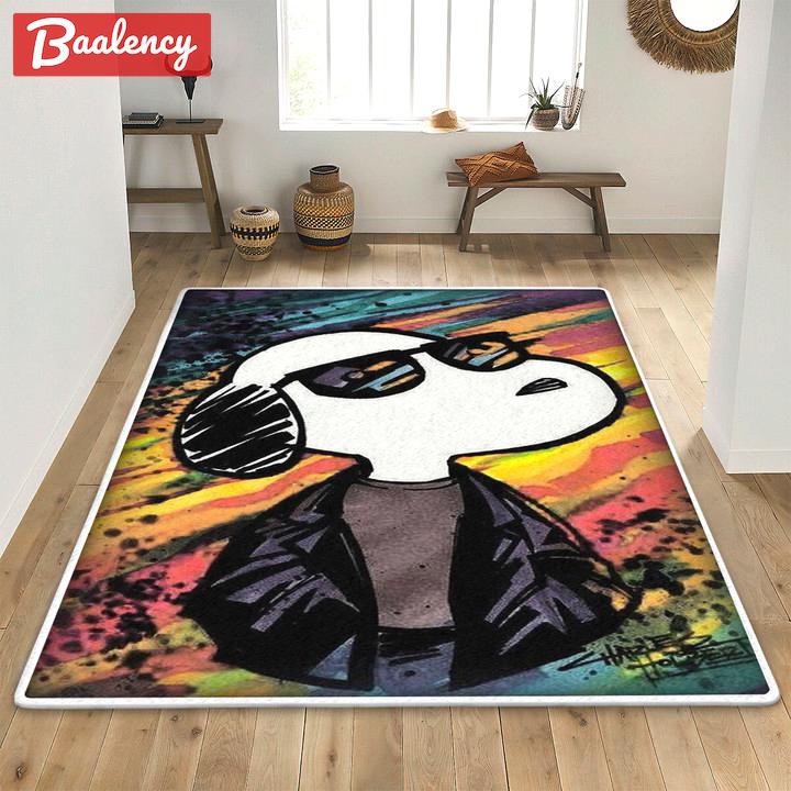 Rugs in living room and bedroom snoopy aka joe cool tie-dye premium rectangle rug Rectangle Rug