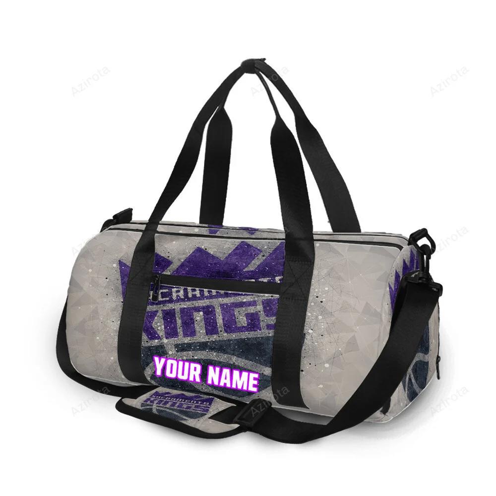 Sacramento kings emblem texture shape personalized name travel bag gym bag 2386 Travel Bag